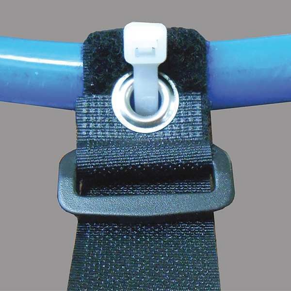 Back-to-Back Strap, No Adhesive, 18 in, 2 in Wd, Black, 10 PK