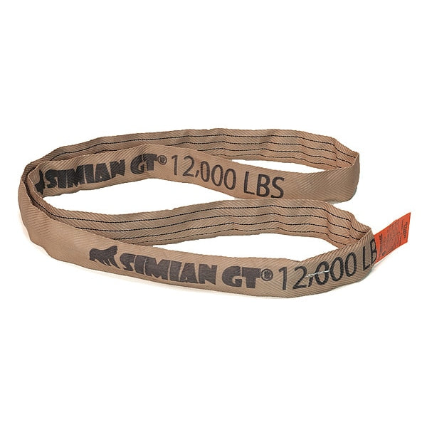Round Sling, Endless, Tan, 3ft. L, Polyester