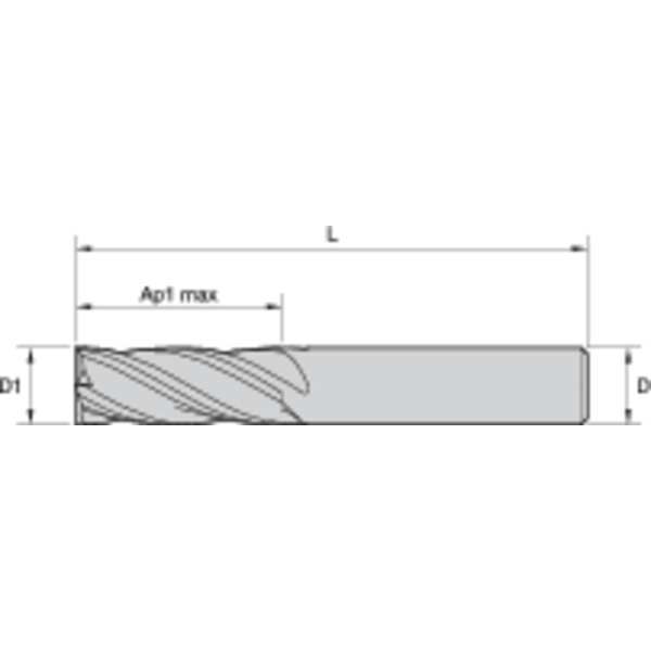 End Mill, 0.4844 in. Milling Dia., I4S