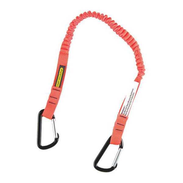 Tool Lanyard, 43inL, Orange, 15lb, Carabiner