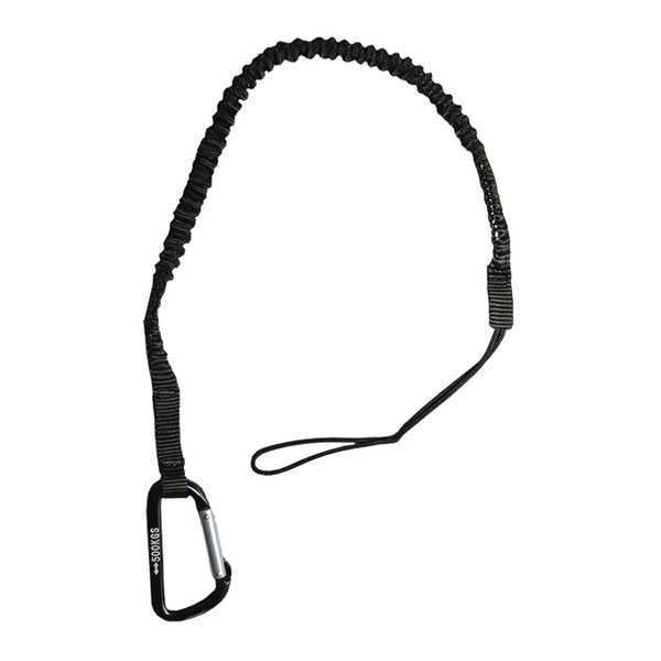 Tool Lanyard, 44in L, Black, 15lb, Aluminum