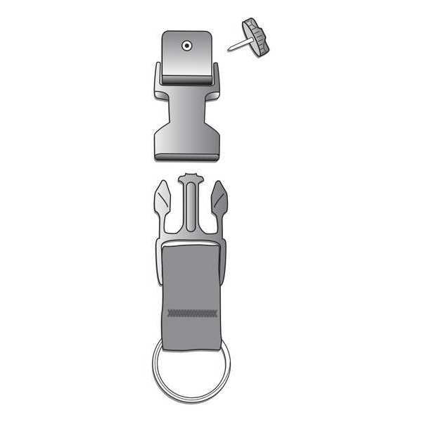 Snap-On Clip, 5-1/2 in L, SS, Threaded Stud