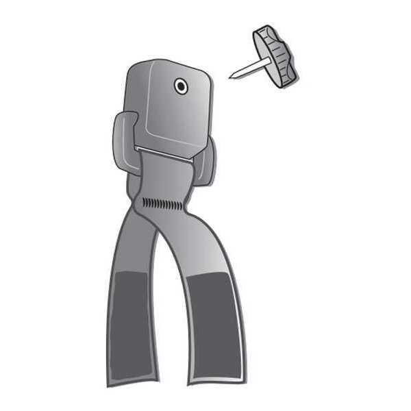 Snap-On Clip, 7 in. L, SS, Threaded Stud
