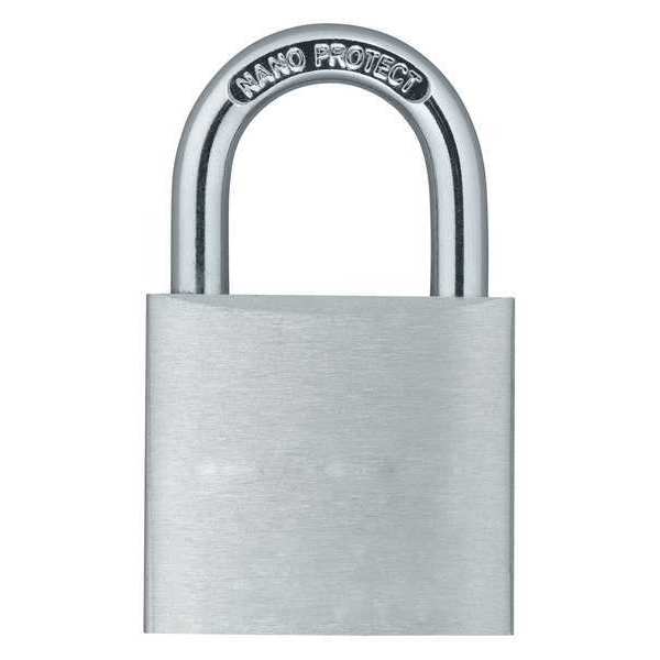 Padlock, Keyed Alike, Standard Shackle, Rectangular Aluminum Body, Hardened Steel Shackle, 7/8 in W