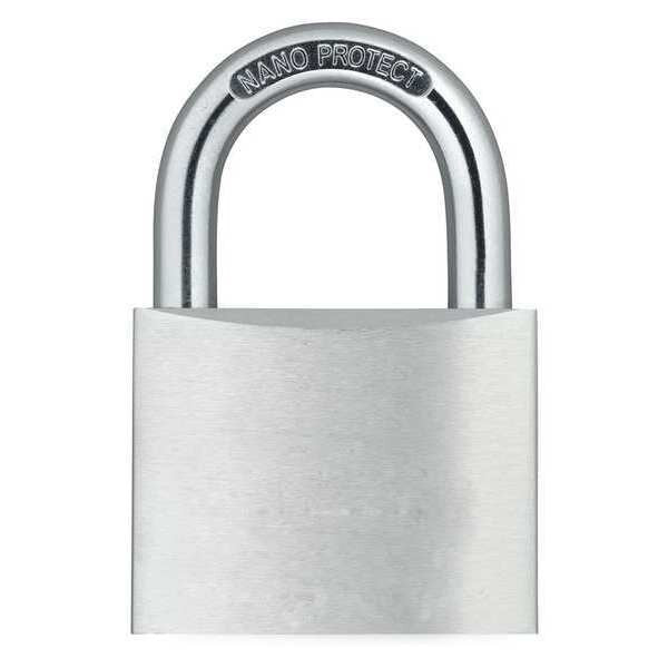 Padlock, Keyed Different, Standard Shackle, Rectangular Aluminum Body, Hardened Steel Shackle