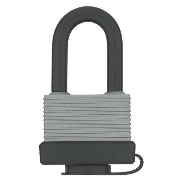 Padlock, Keyed Alike, Standard Shackle, Rectangular Aluminum Body, Steel Shackle, 7/8 in W