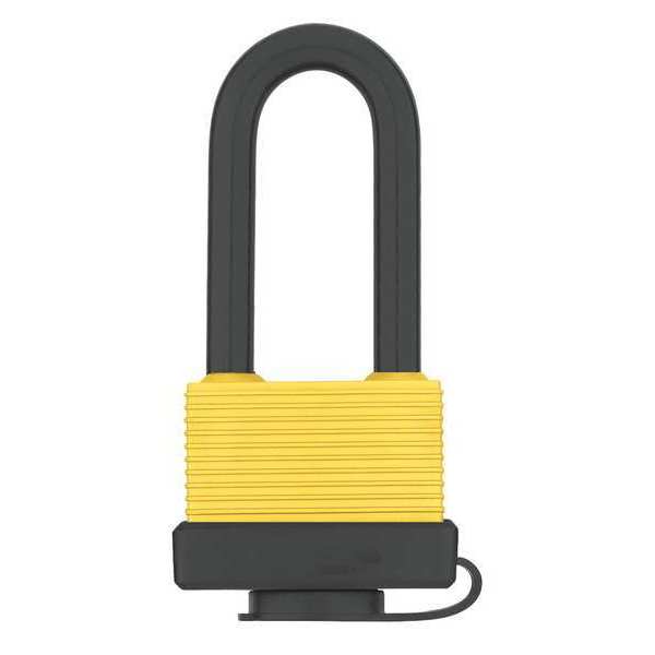 Padlock, Keyed Alike, Standard Shackle, Rectangular Aluminum Body, Steel Shackle, 7/8 in W