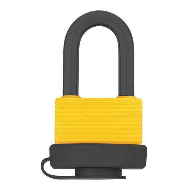 Padlock, Keyed Different, Standard Shackle, Rectangular Aluminum Body, Steel Shackle, 13/16 in W