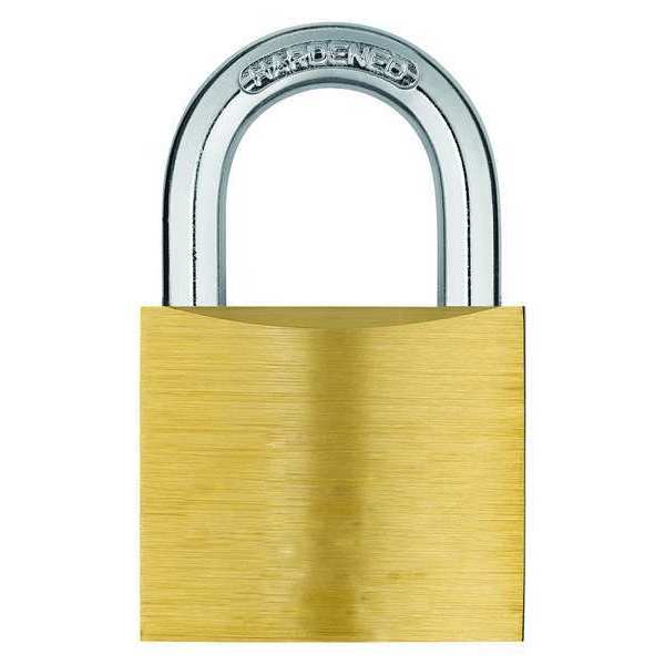 Padlock, Keyed Alike, Standard Shackle, Rectangular Brass Body, Hardened Steel Shackle, 13/16 in W