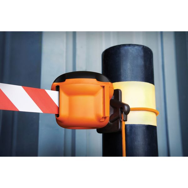 Cord Strap Holder/Receiver, Plastic, 4 7/64 in H, 5 13/64 in L, 45/64 in W, Black/Orange