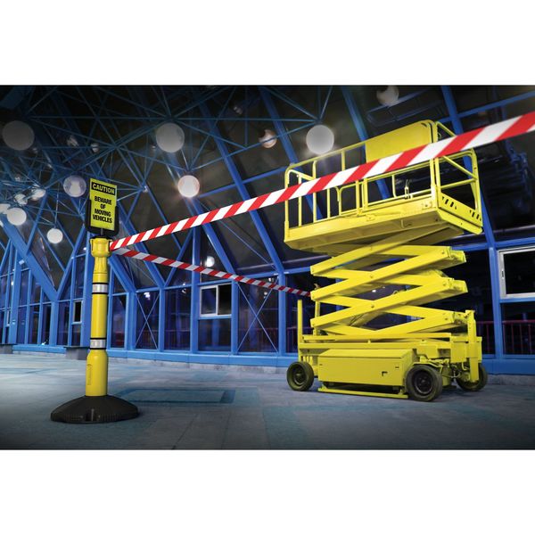 Single Belt Post, 39-13/32 in. H, Yellow