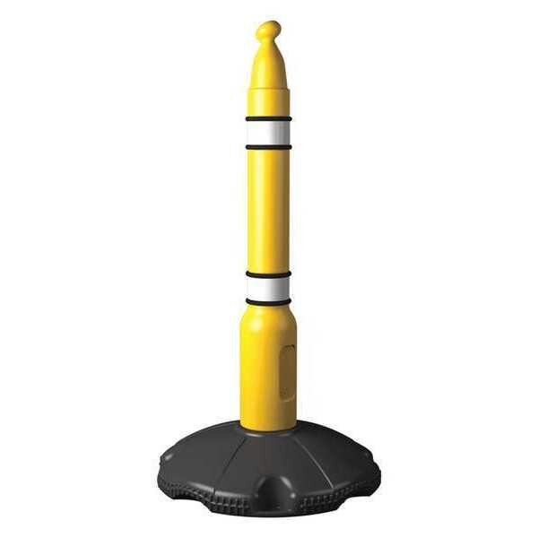 Single Belt Post, 39-13/32 in. H, Yellow