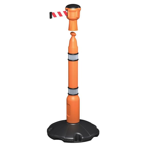 Single Belt Post, 39-13/32 in. H, Orange