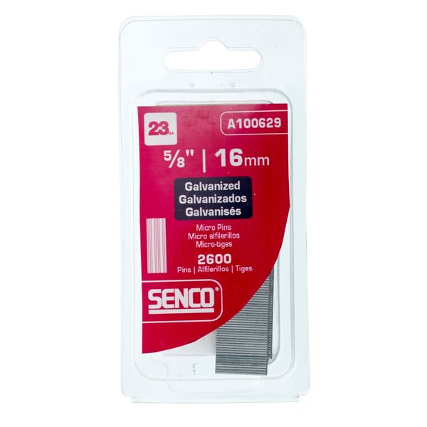 Collated Pin Nail, 5/8 in L, 23 ga, Galvanized, Headless Head, Straight, 2600 PK