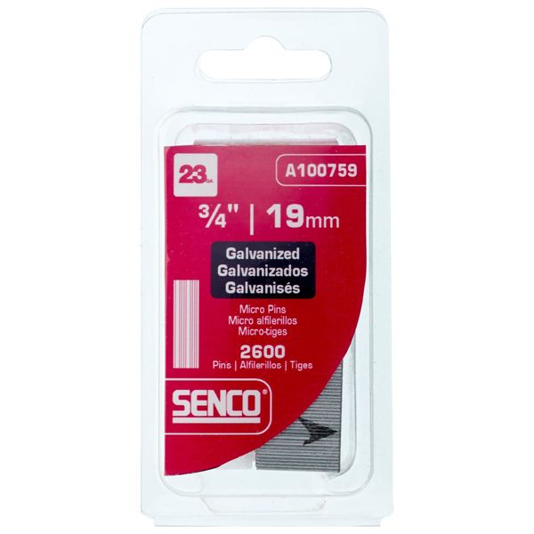 Collated Pin Nail, 3/4 in L, 23 ga, Galvanized, Headless Head, Straight, 2600 PK