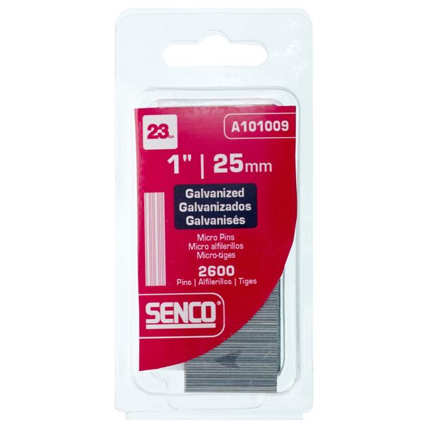 Collated Pin Nail, 1 in L, 23 ga, Galvanized, Headless Head, Straight, 2600 PK