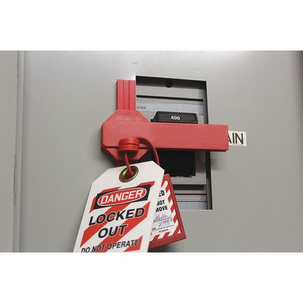 Circuit Breaker Lockout, 1-3/8 in. H, Red
