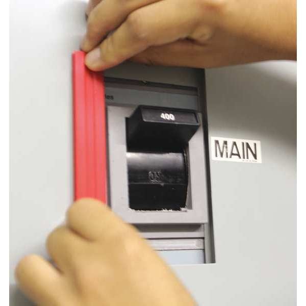 Circuit Breaker Lockout, Rail, 1/4 inH, Red