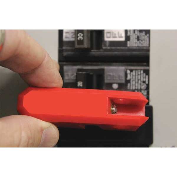 Circuit Breaker Lockout, 3/4 in. H, Red