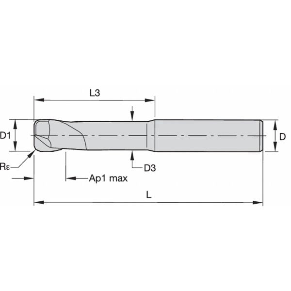 End Mill, 16.00mm Milling Dia., D003/D013