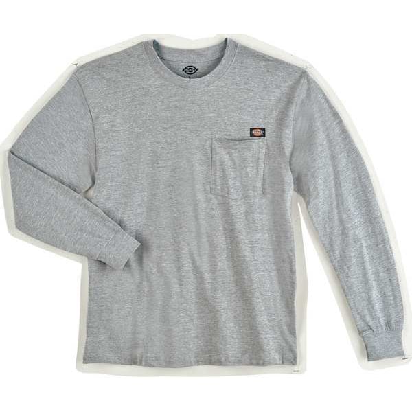 Long Sleeve T-Shirt, Cotton, Hthr Gry, LT