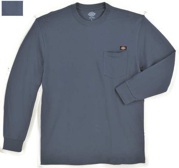 Long Sleeve T-Shirt, Cotton, Dk Navy, L