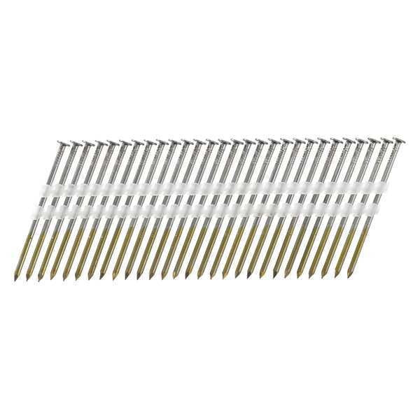 Collated Framing Nail, 3 in L, 11 ga, Bright, Flat Head, 15 Degrees, 4000 PK