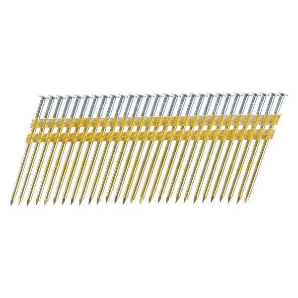 Collated Framing Nail, 3-1/4 in L, 10.3 ga, Bright, Flat Head, 20 Degrees, 4000 PK