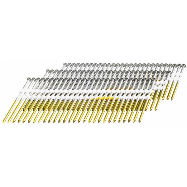 Collated Framing Nail, 3-1/2 in L, 10.3 ga, Bright, Flat Head, 20 Degrees, 4000 PK