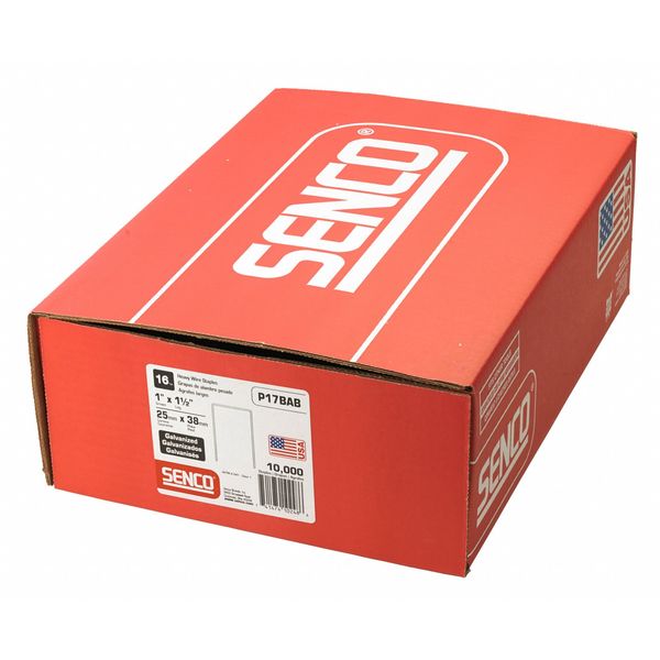 Staples, 16 ga, Standard Crown, 1-1/2 in Leg L, Steel, 10000 PK