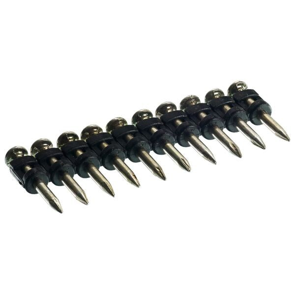 Collated Concrete Nail, 1 in L, 12 ga, Zinc Galvanized, Flat Head, Straight, 1000 PK