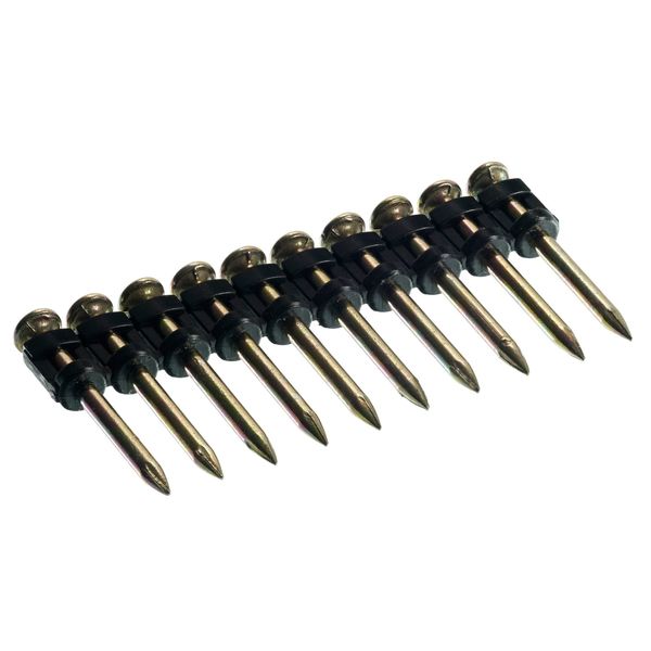 Collated Concrete Nail, 1-1/4 in L, 23 ga, Zinc Galvanized, Flat Head, Straight, 1000 PK