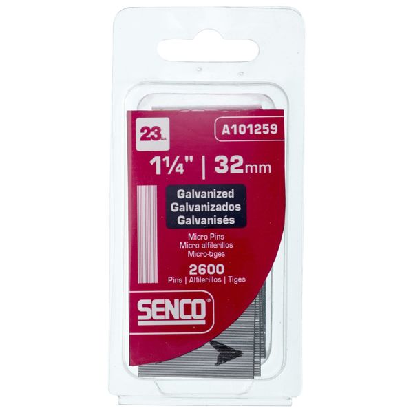 Collated Headless Pin, 1-1/4 in L, 23 ga, Electro Galvanized, Headless Head, Straight, 2600 PK