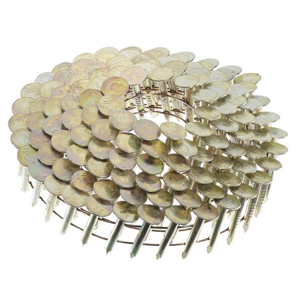 Collated Roofing Nail, 3/4 in L, 11 ga, Electro Galvanized, Flat Head, 15 Degrees, 7200 PK