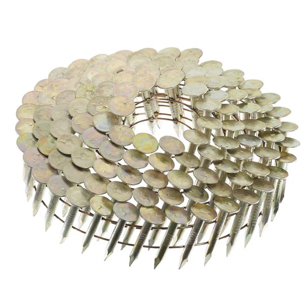 Collated Roofing Nail, 3/4 in L, 11 ga, Electro Galvanized, Flat Head, 15 Degrees, 7200 PK