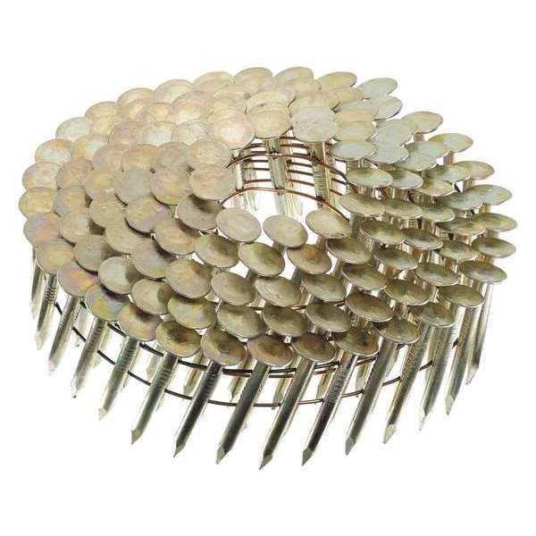 Collated Siding Nail, 3/4 in L, 11 ga, Electro Galvanized, Flat Head, 15 Degrees, 7200 PK