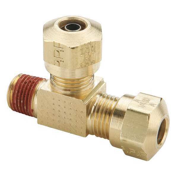 Adapter Tee, Brass, 1/4 in. Tube, 1.02 in L