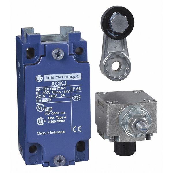 Limit Switch, Roller Lever, Rotary, 1NC/1NO, 10A @ 240V AC