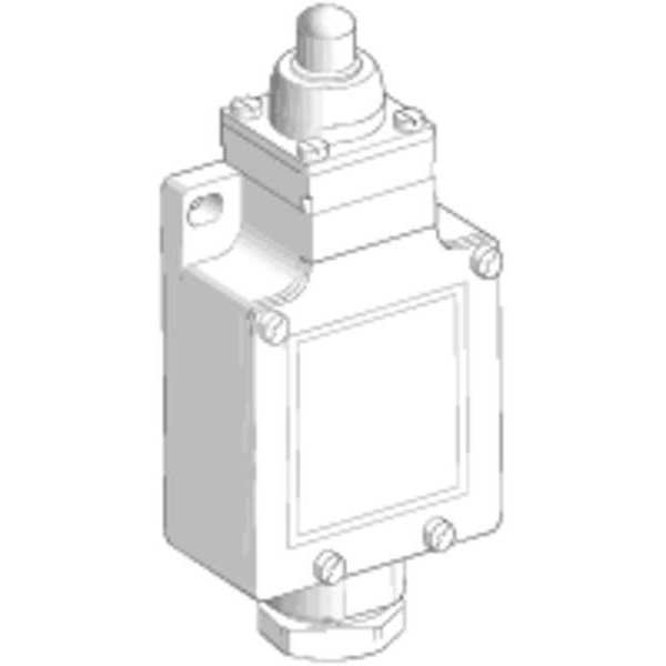 Limit Switch, Plunger, Spring Return, 1NC/1NO, 10A @ 240V AC