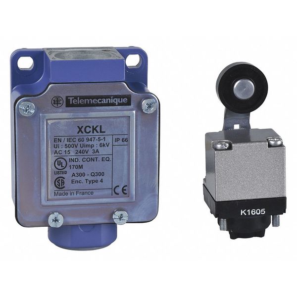 Limit Switch, Roller Lever, Rotary, 1NC/1NO, 10A @ 240V AC