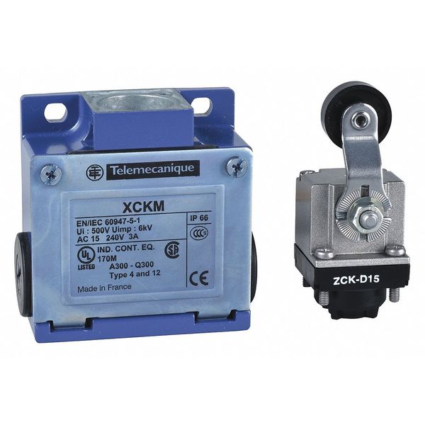 Limit Switch, Roller Lever, Rotary, 1NC/1NO, 10A @ 240V AC