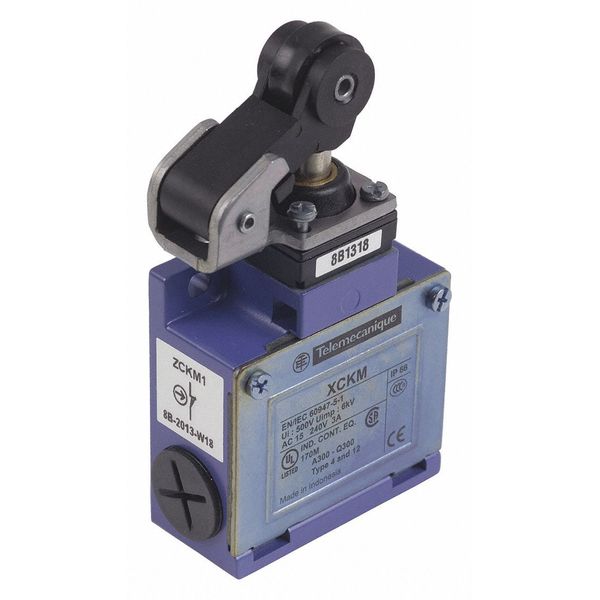 Limit Switch, Plunger, Roller, 1NC/1NO, 10A @ 240V AC