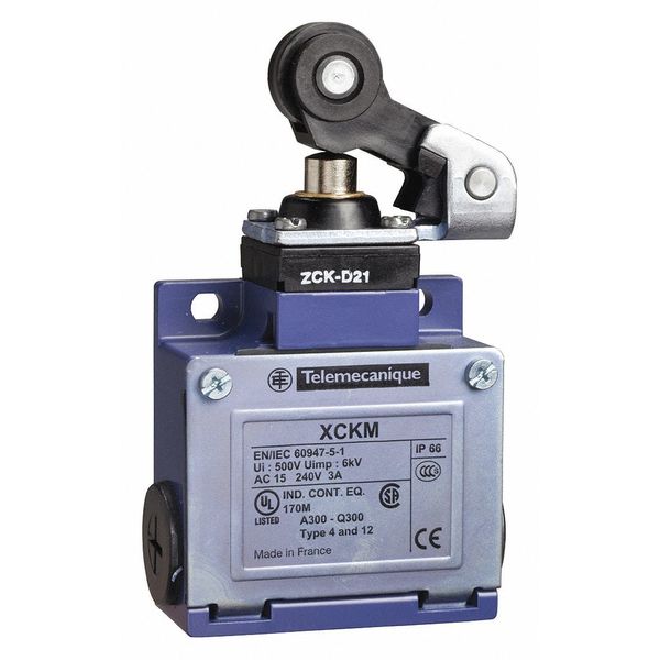 Limit Switch, Plunger, Roller, 1NC/1NO, 10A @ 240V AC