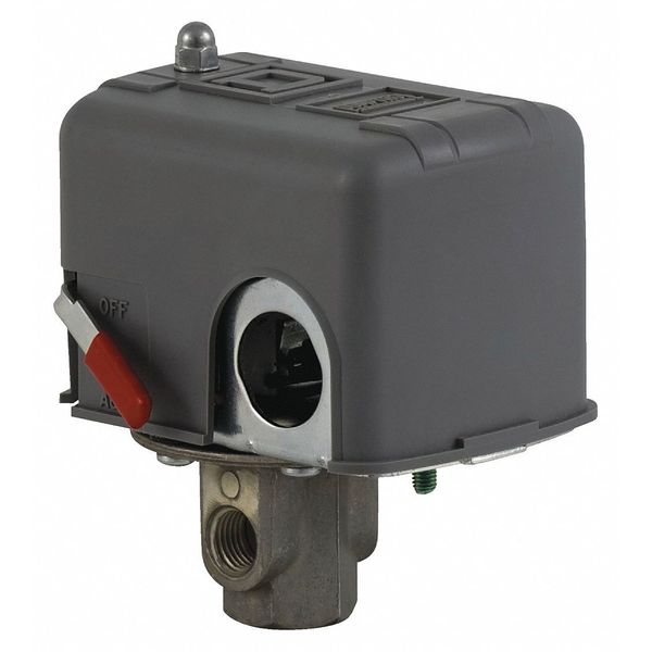 Pressure Switch, (1) Port, 1/4 in FNPS, DPST, 40 to 100 psi, Standard Action