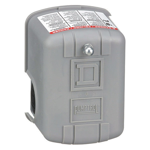 Pressure Switch, (1) Port, 1/4 in FNPS, DPST, 1 to 9 psi, Reverse Action