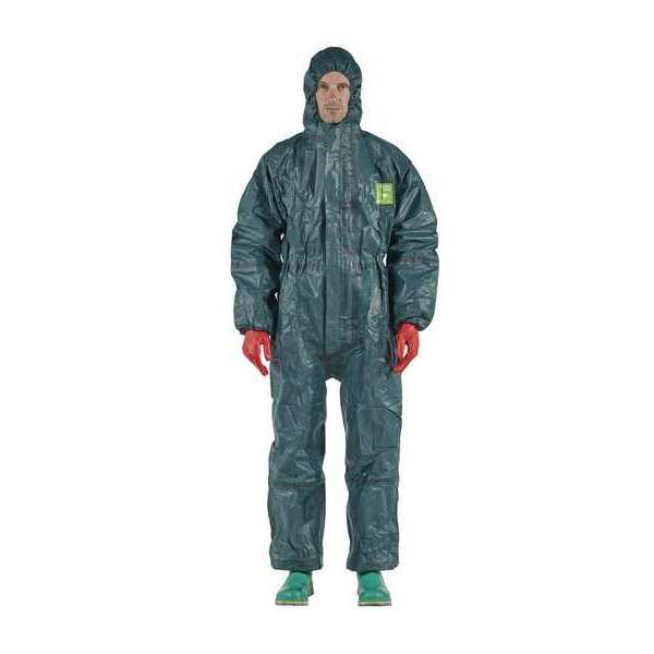 Chemical Resistant Coverall, Green, Zipper