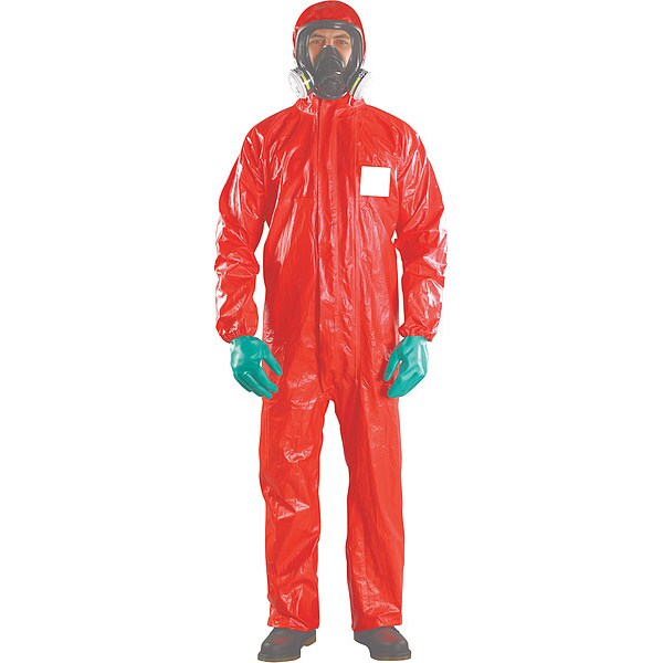 Chem Res Hooded Coverall, Red, 3XL, PK20