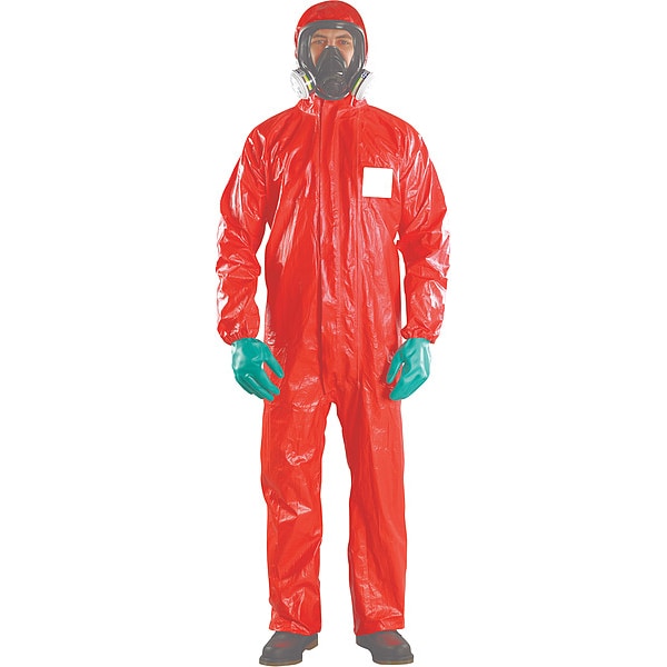 Chem Res Hooded Coverall, Red, 2XL, PK20