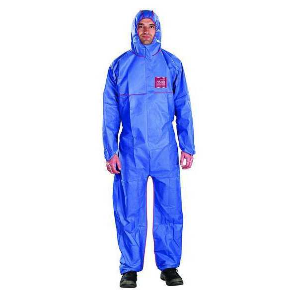 Hooded Coverall, Elastic, Navy, S, PK25