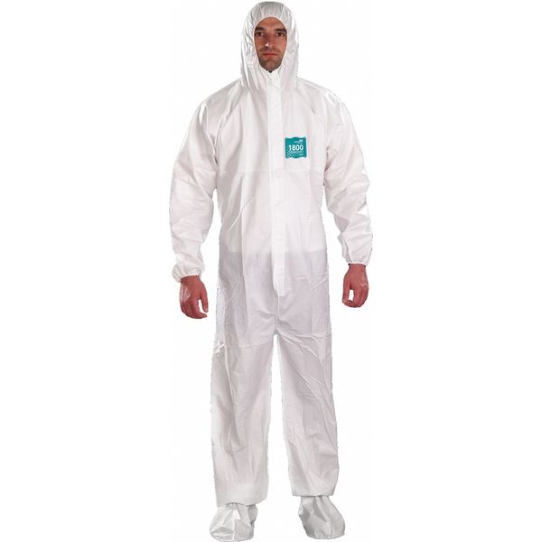Hooded Coverall, Bound, Booted, 2XL, PK25